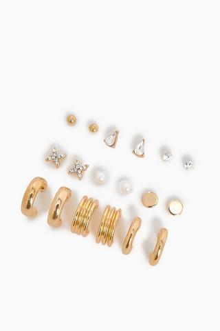 9 Pack Stud And Hoop Earrings