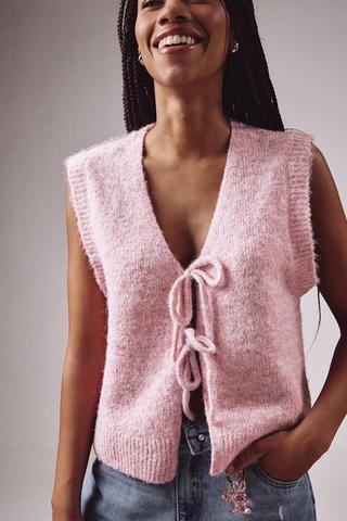 Knit Tie Front Vest