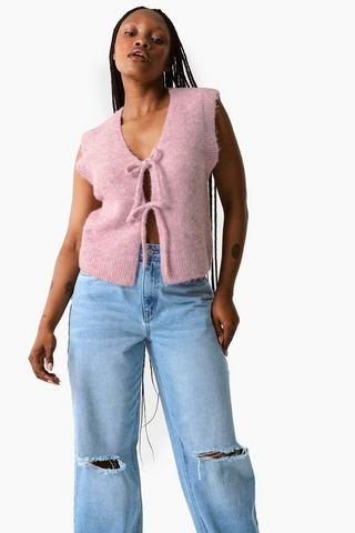 Knit Tie Front Vest