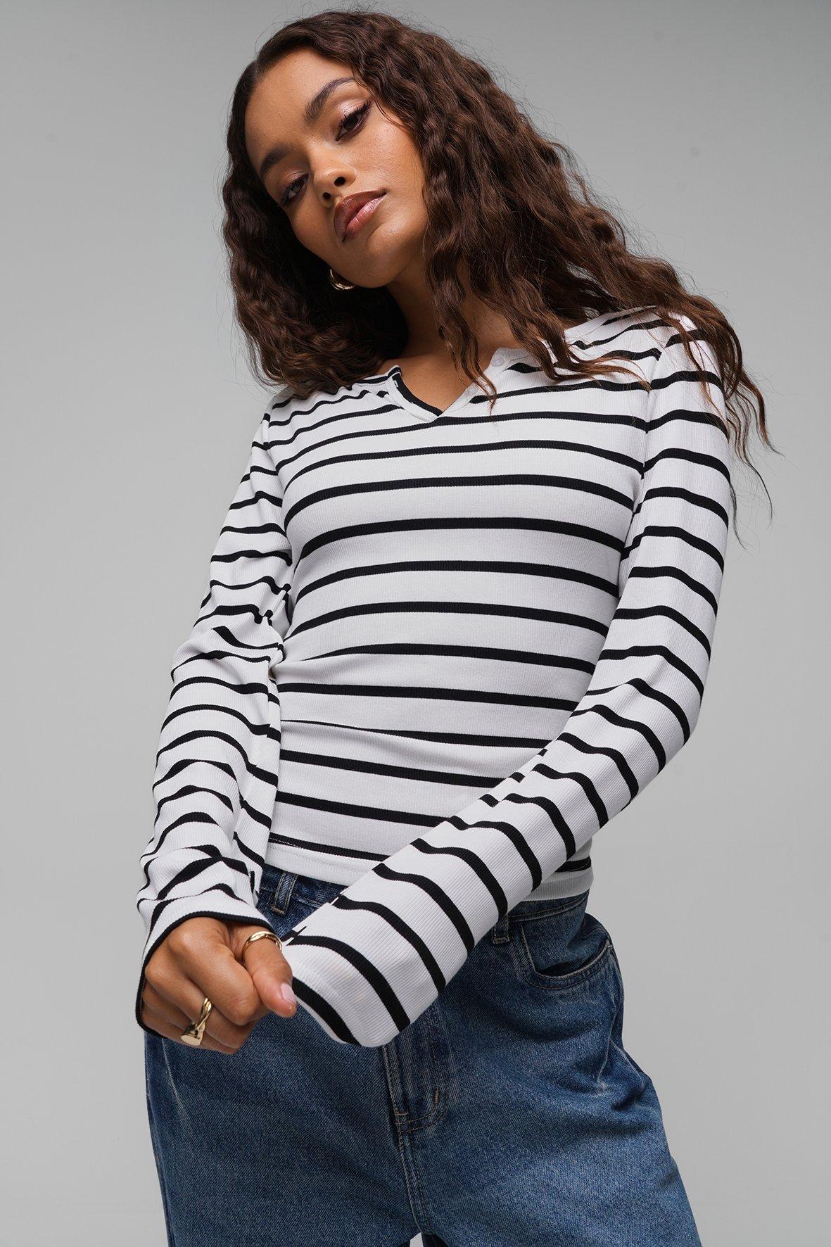 Ribbed Henley Top