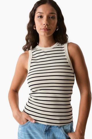 Stripe Ribbed Tank Top