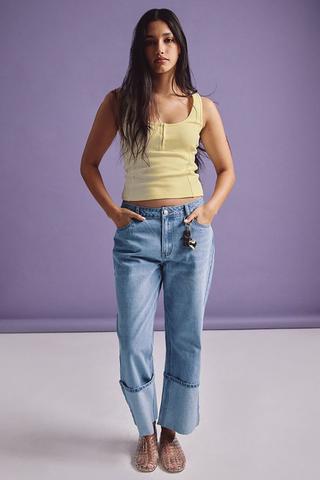 Straight Turn Up Denim