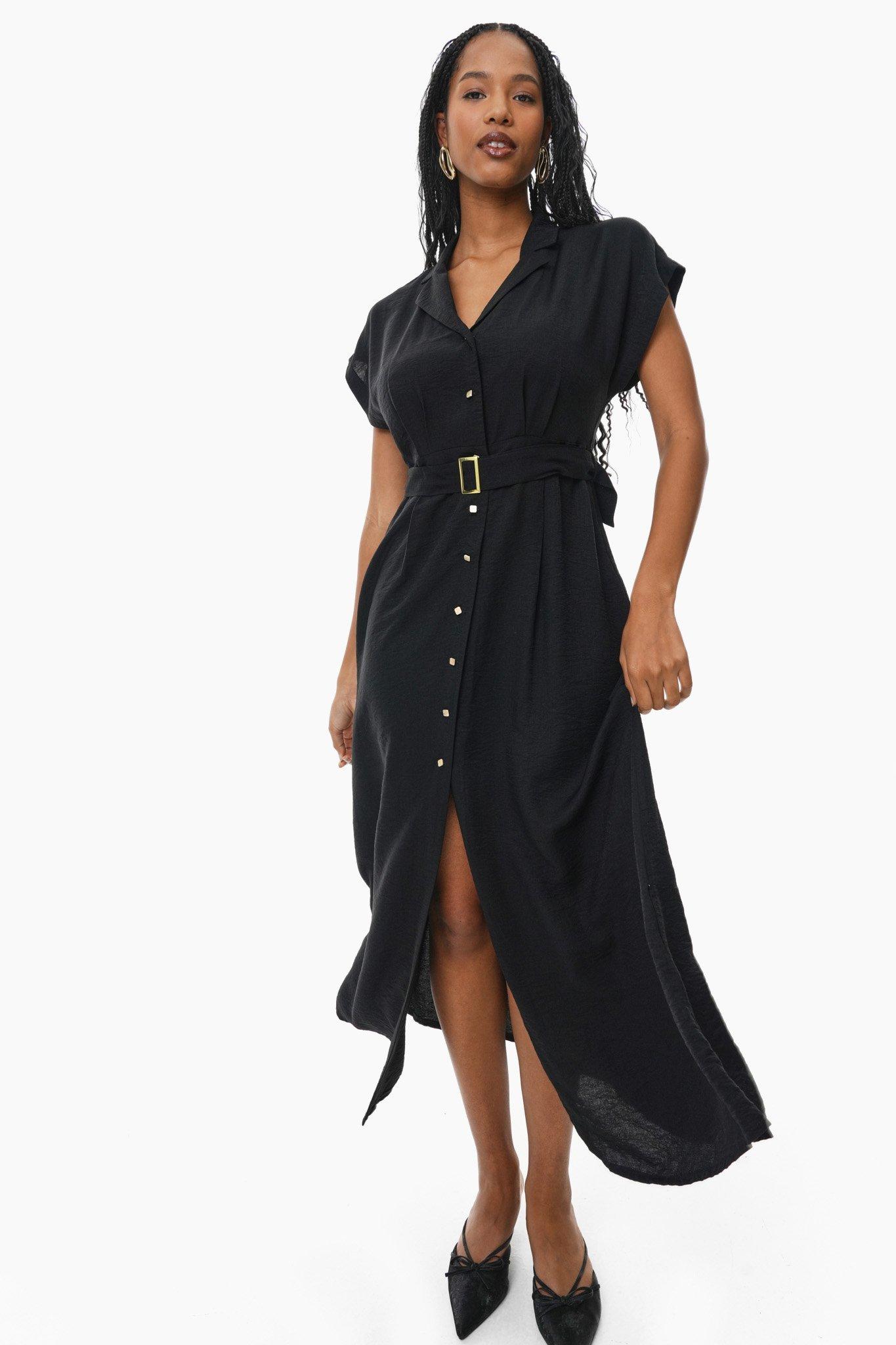 ワンピース Cotton Jersey Embroidered Collar Dress Jada Embroidered Collar Jersey Shirt Dress | Vintage-Inspired