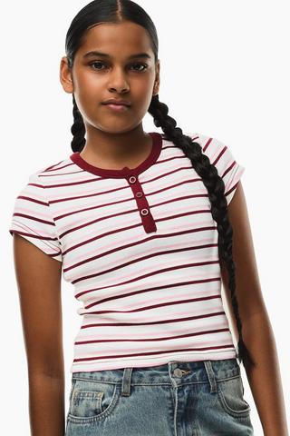 Ribbed Henley Top