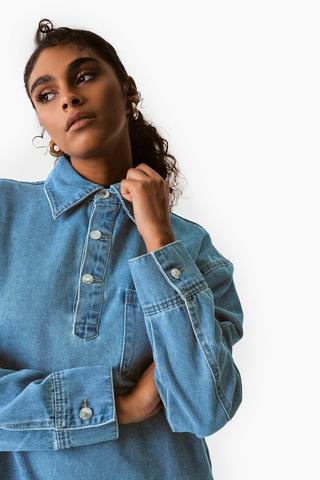 Denim Pop Over Shirt