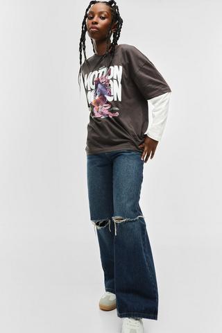 Rigid Wide Leg Denim