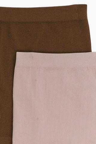 2 Pack Ribbed Cycle Shorts