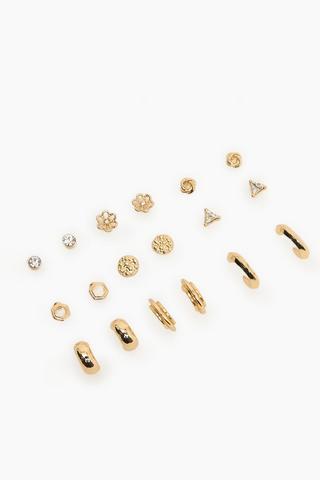 9 Pack Stud And Hoop Earrings