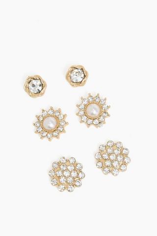 3 Pack Stud Earrings