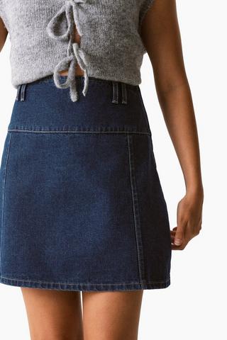Denim A-line Mini Skirt