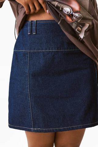 Denim A-line Mini Skirt