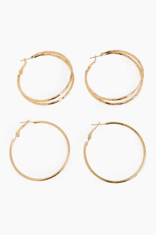 2 Pack Hoop Earrings