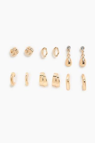 6 Pack Stud And Hoop Earrings