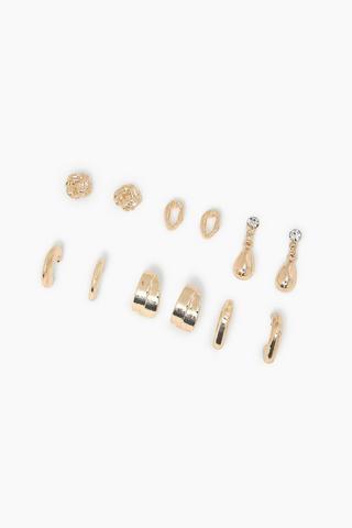 6 Pack Stud And Hoop Earrings