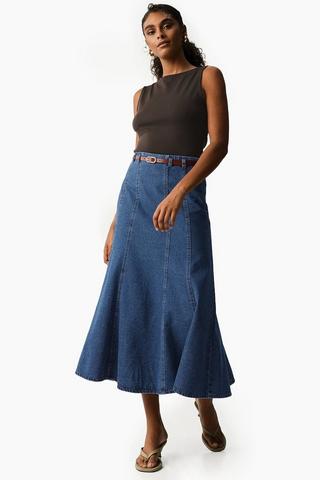 Denim A-Line Skirt
