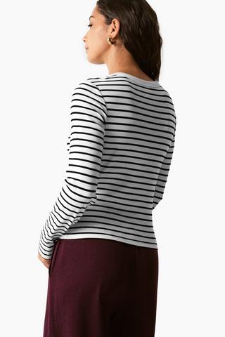 Stripe Ribbed Fitted Top