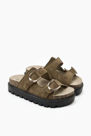 Platform Double Buckle Sandals