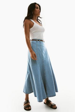 Denim A-Line Skirt