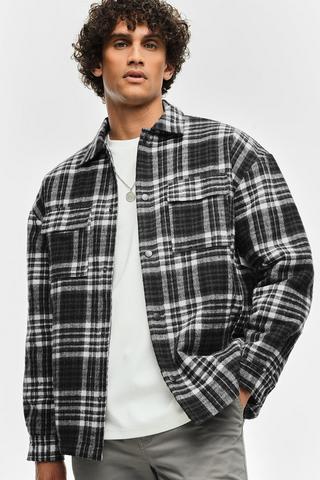 CHECK SHACKET LINED BLACK