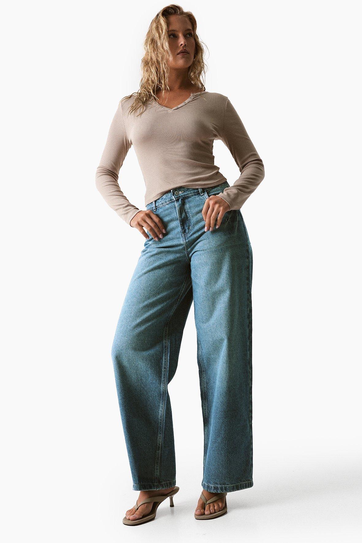 Rigid Wide Leg Denim