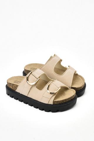 Platform Double Buckle Sandals