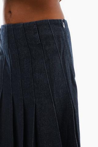 Denim Pleated Skirt