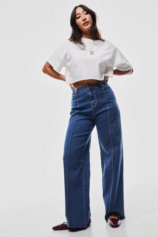 Stretch Wide Leg Denim