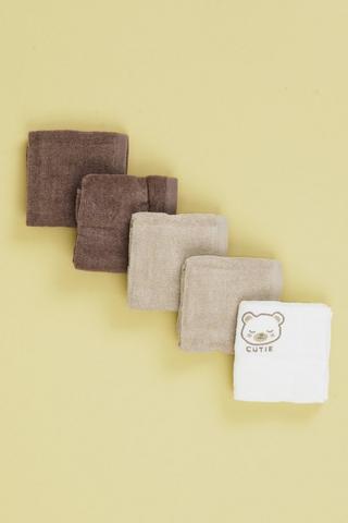 5 Pack Bear Face Cloths