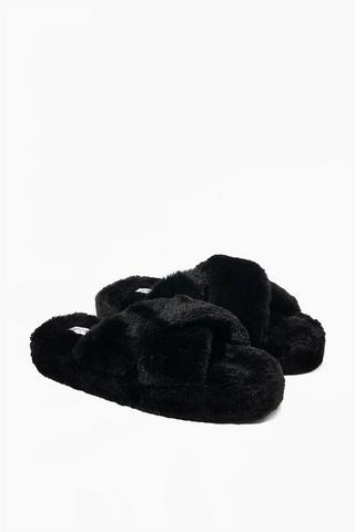 Crossover Fluffy Slippers