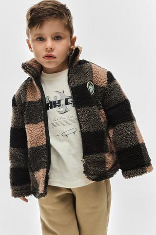 Teddy Fleece Check Jacket