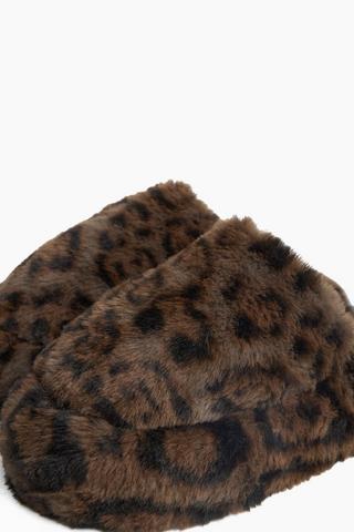 Leopard Platform Fluffy Slipper