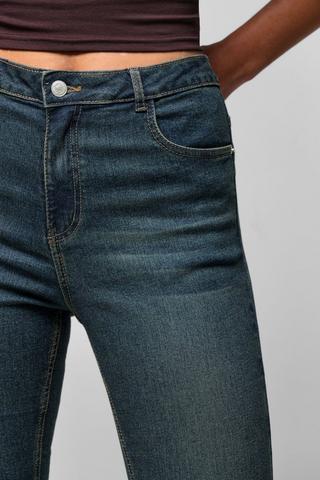 Stretch Cropped Flare Leg Denim