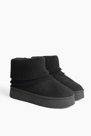 Knit Fold Ankle Boot