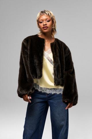 Faux Fur Bomber Jacket