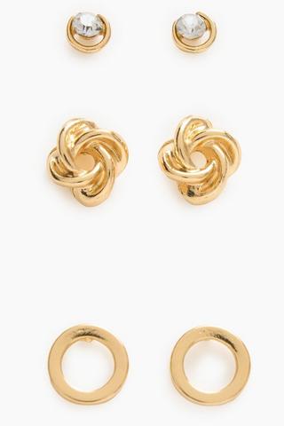 3 Pack Stud Earrings