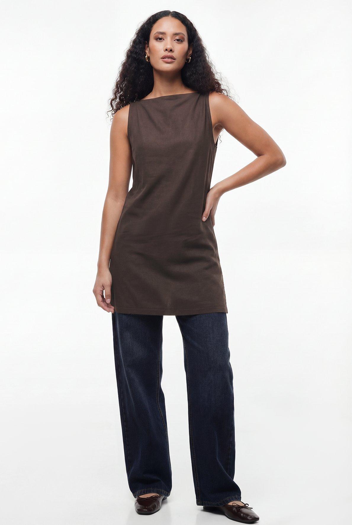 トップス apunto LINEN SKIPPER TUNIC IVORY Tunic Top