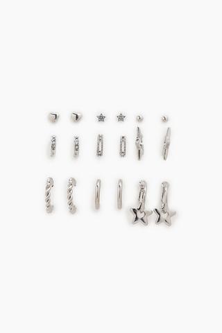 9 Pack Stud And Hoop Earrings