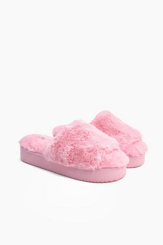 Platform Fluffy Slipper