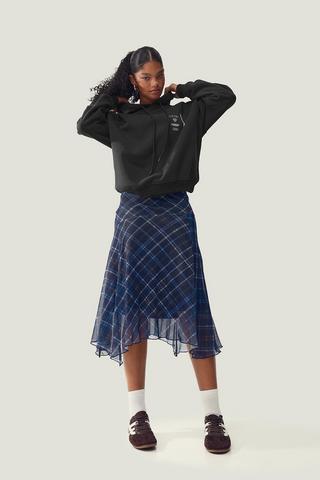 Plaid Mesh Skirt