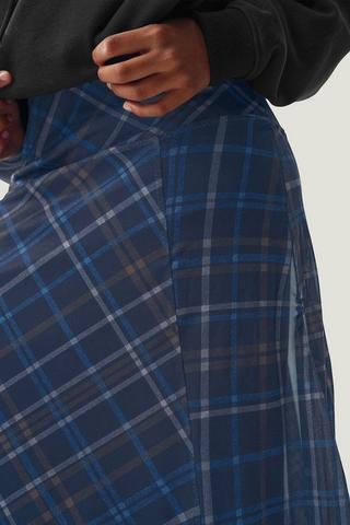 Plaid Mesh Skirt