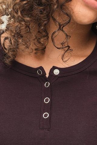 Long Sleeve Stripe Henley Top