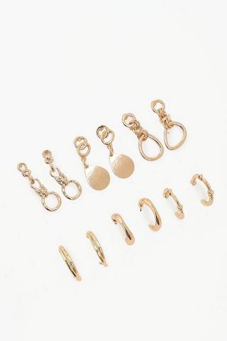 6 Pack Hoop And Drop Earrings