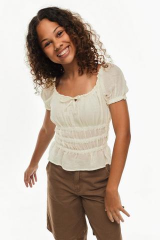 Woven Peplum Top