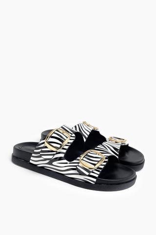 Zebra Double Buckle Sandal