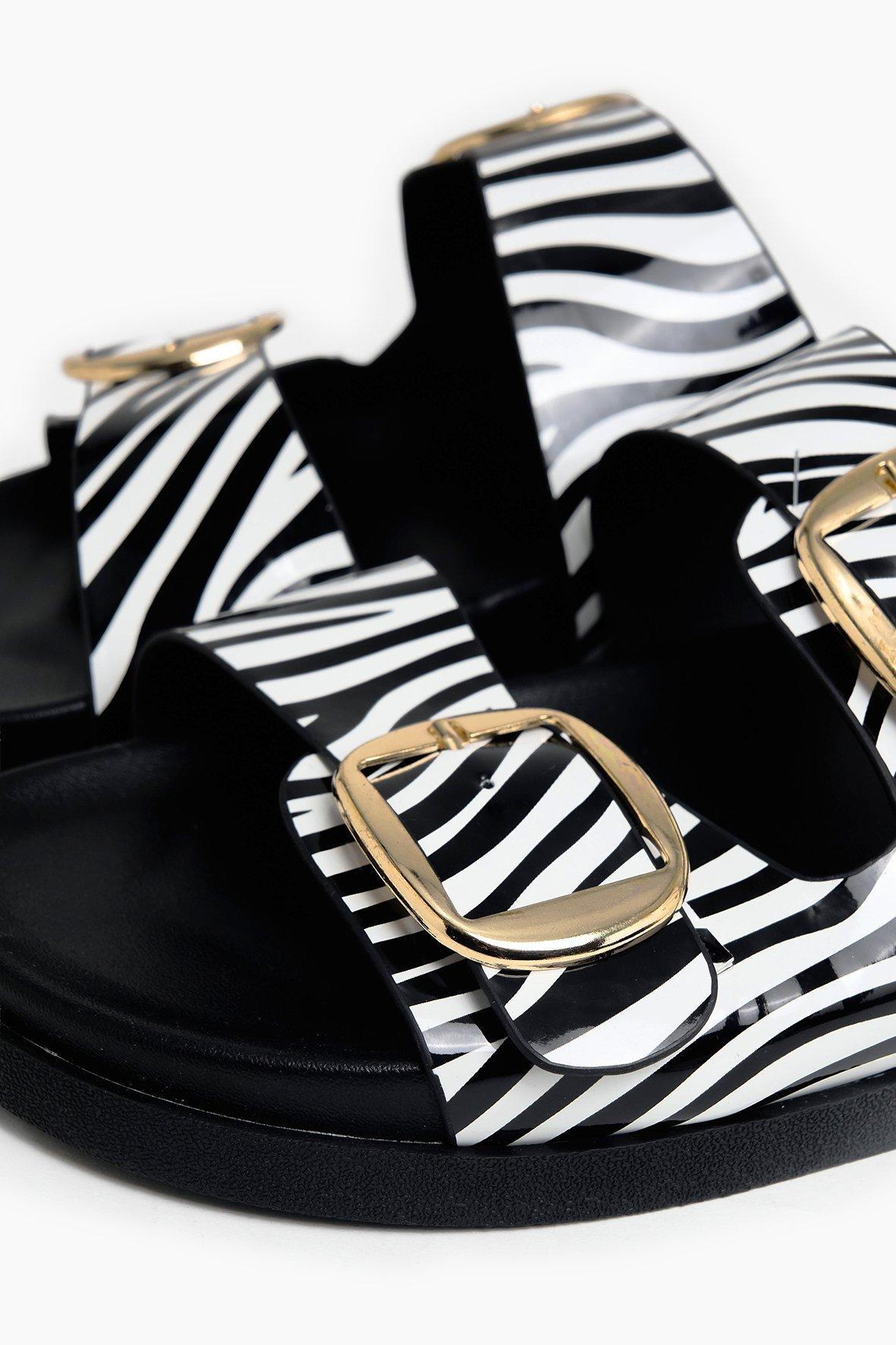 Zebra Double Buckle Slides