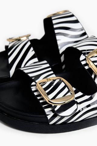 Zebra Double Buckle Sandal