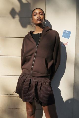 Stripe Pleated Mini Skirt