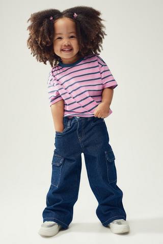 Wide Leg Cargo Denim
