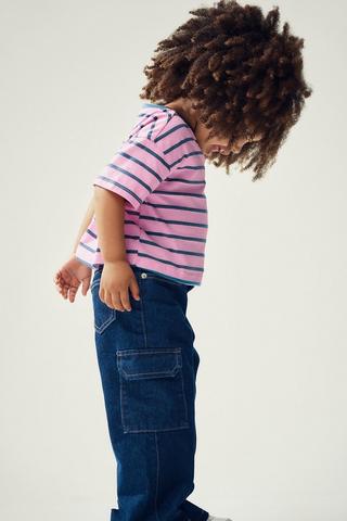 Wide Leg Cargo Denim