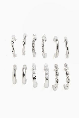 6 Pack Hoop Earrings